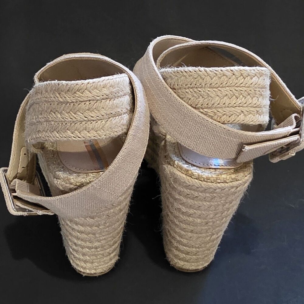 Sam Edelman Vada Wedge Espadrilles Sandals Beige Sz 7 M - Picture 4 of 12